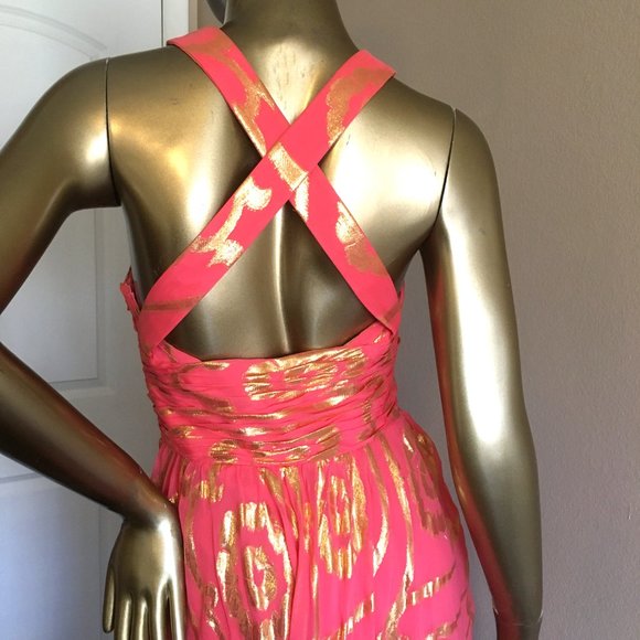 AIDAN MATTOX Metallic Silk Organza Gown 💫 - Picture 9 of 11